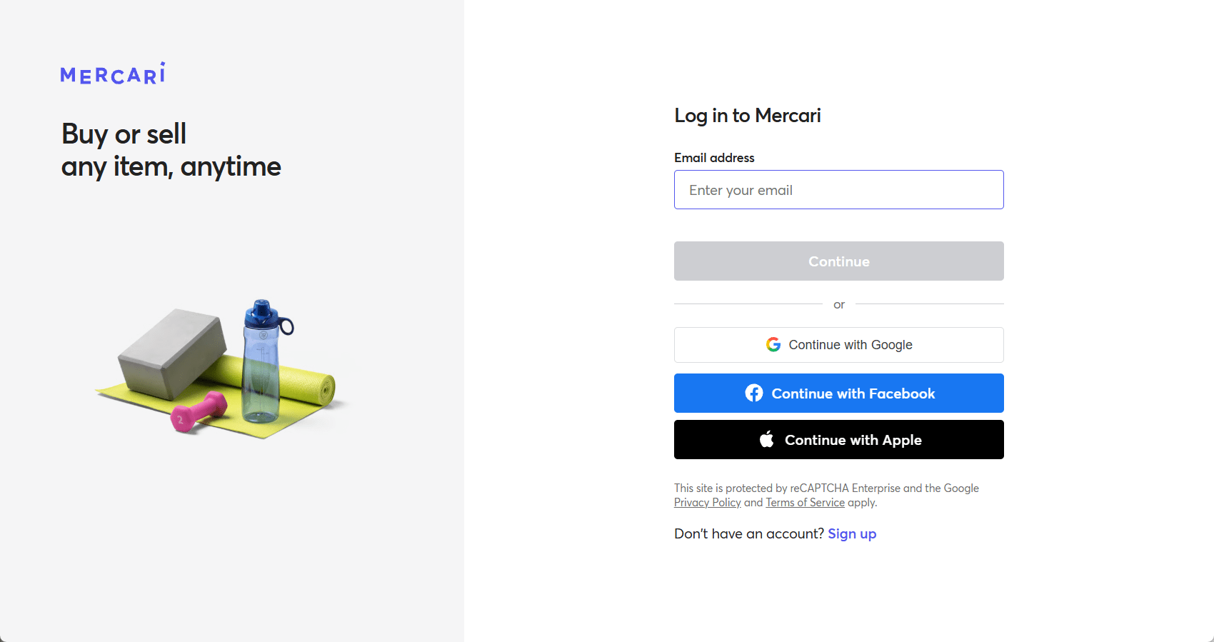 Login Mercari