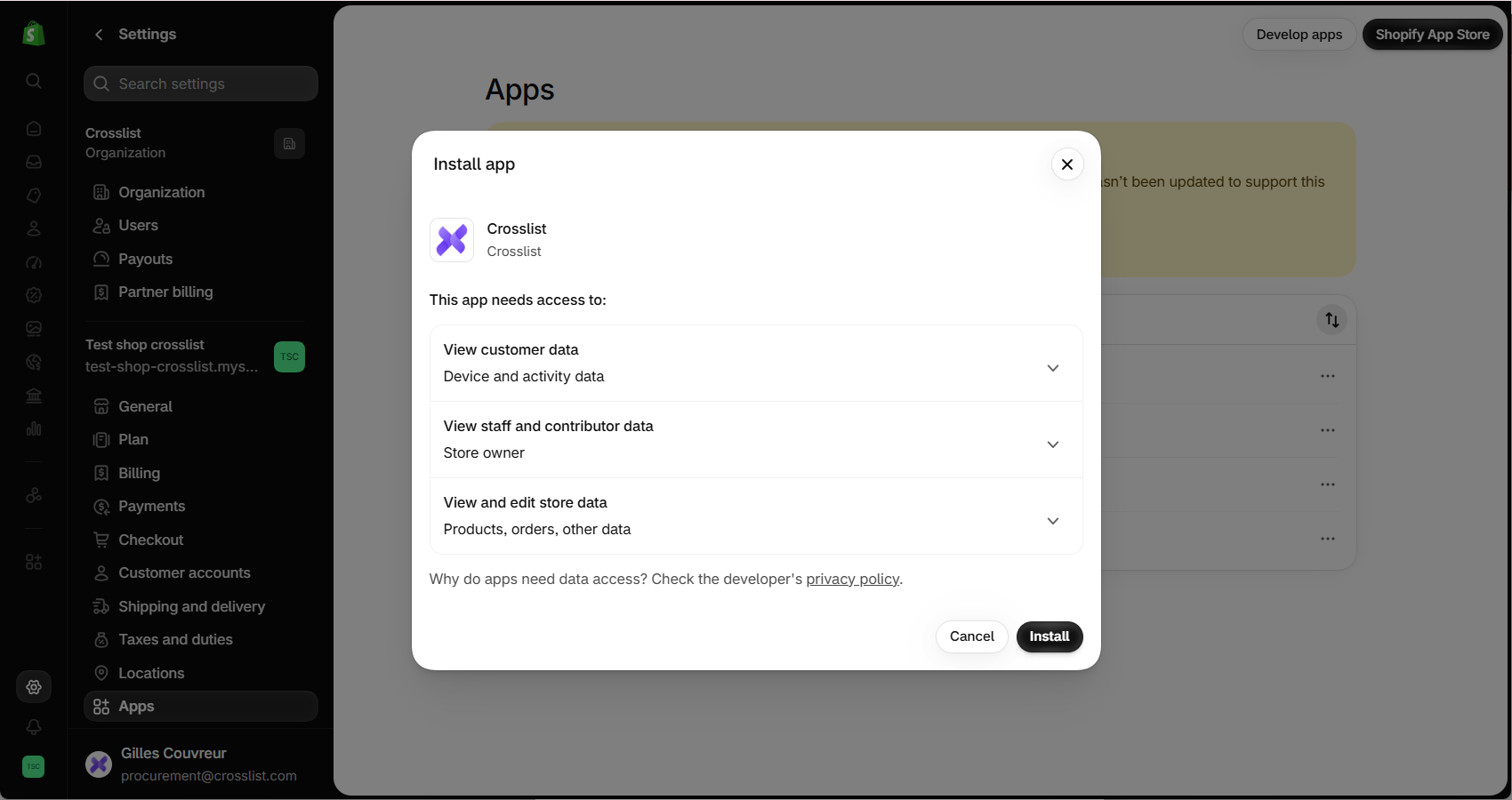 Connect Shopify
