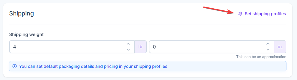 Choose shipping profiles