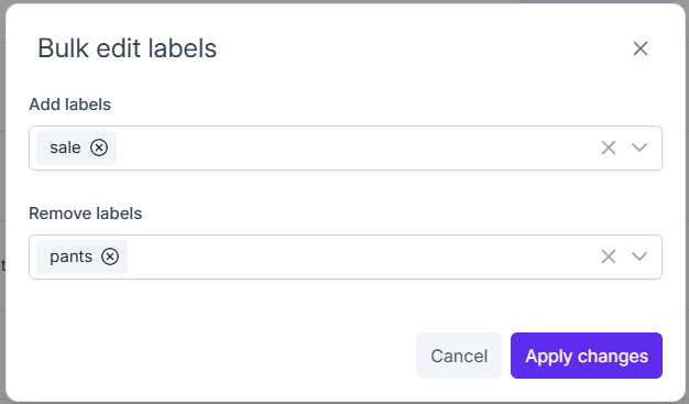 Bulk edit labels