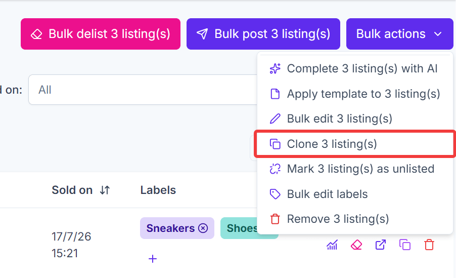 Bulk Clone Listings