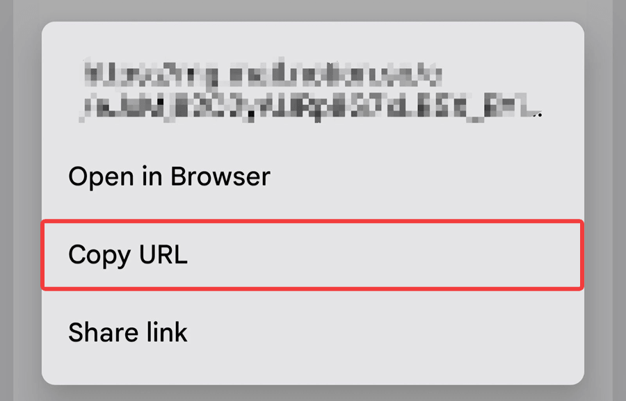 Copy URL Pop Up