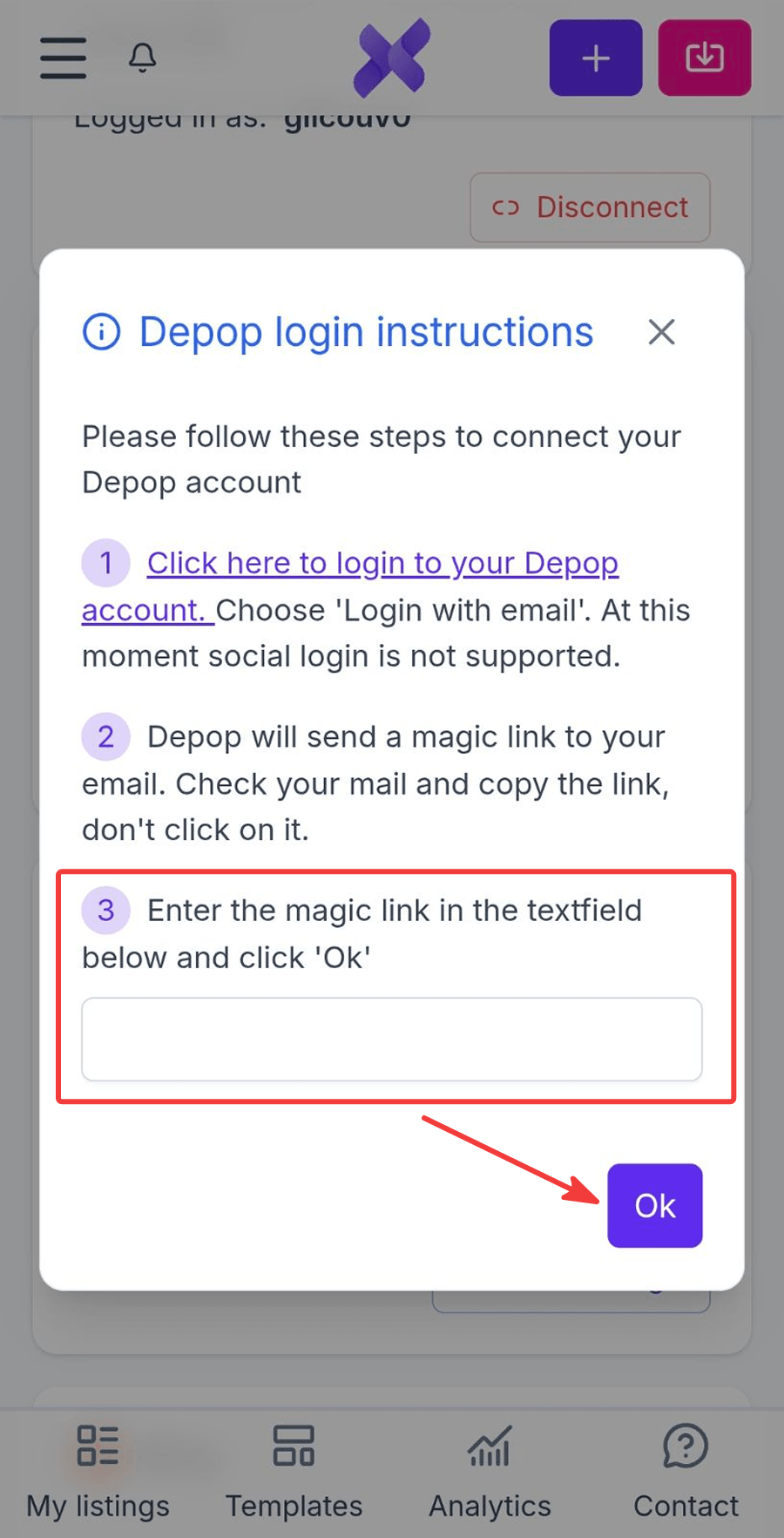 Enter Magic Link in Crosslist