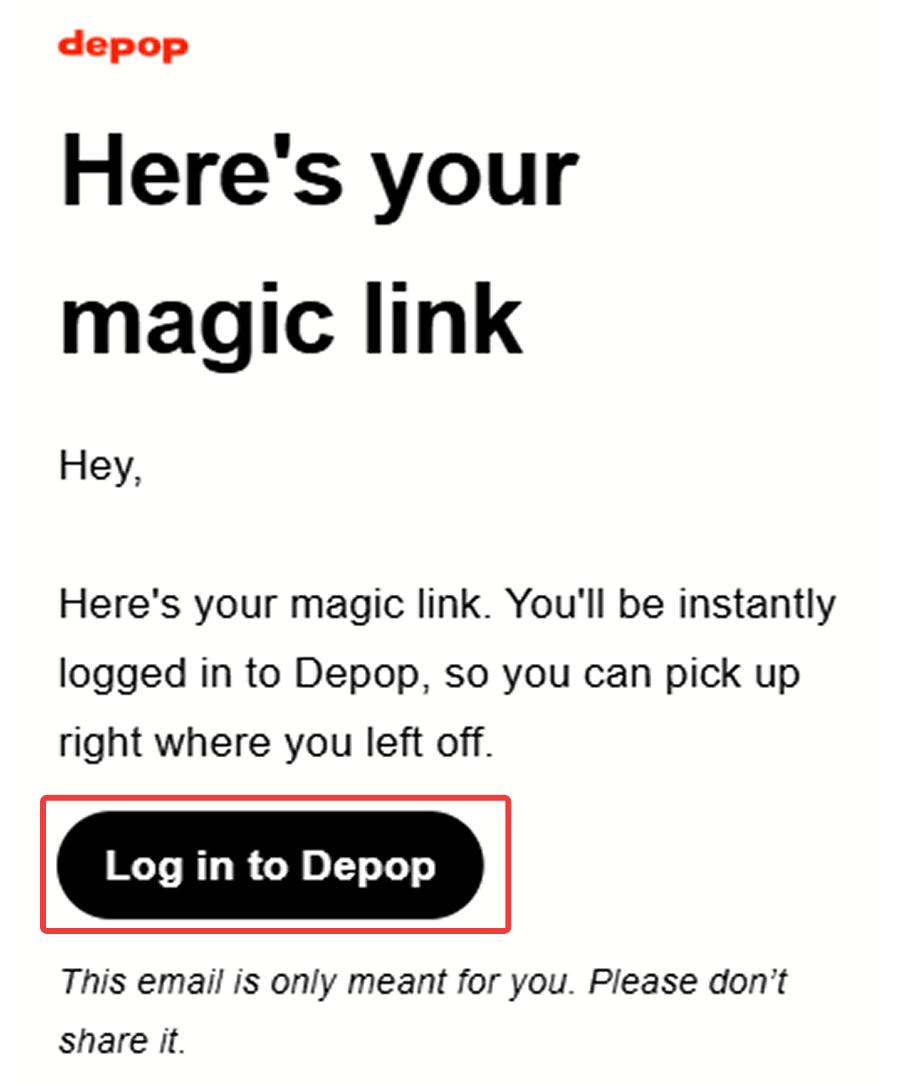 Depop Email