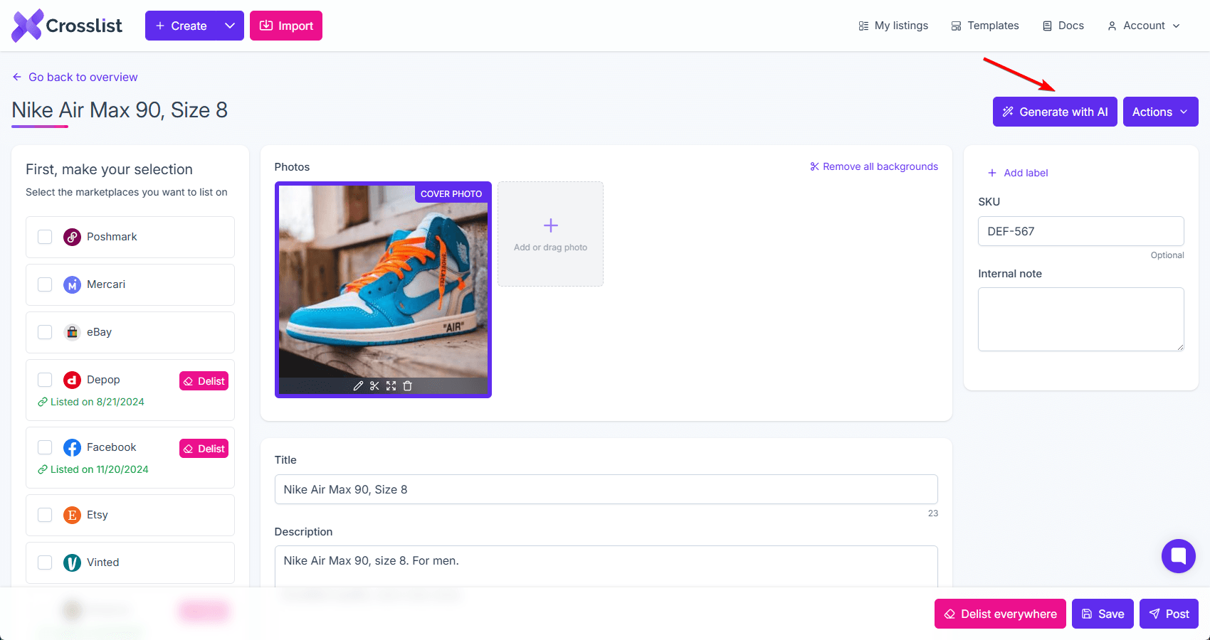 Generate AI Button