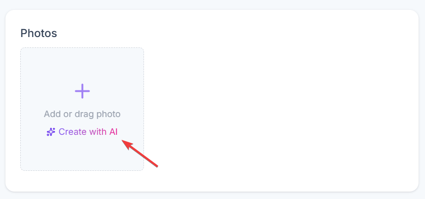 Create with AI button